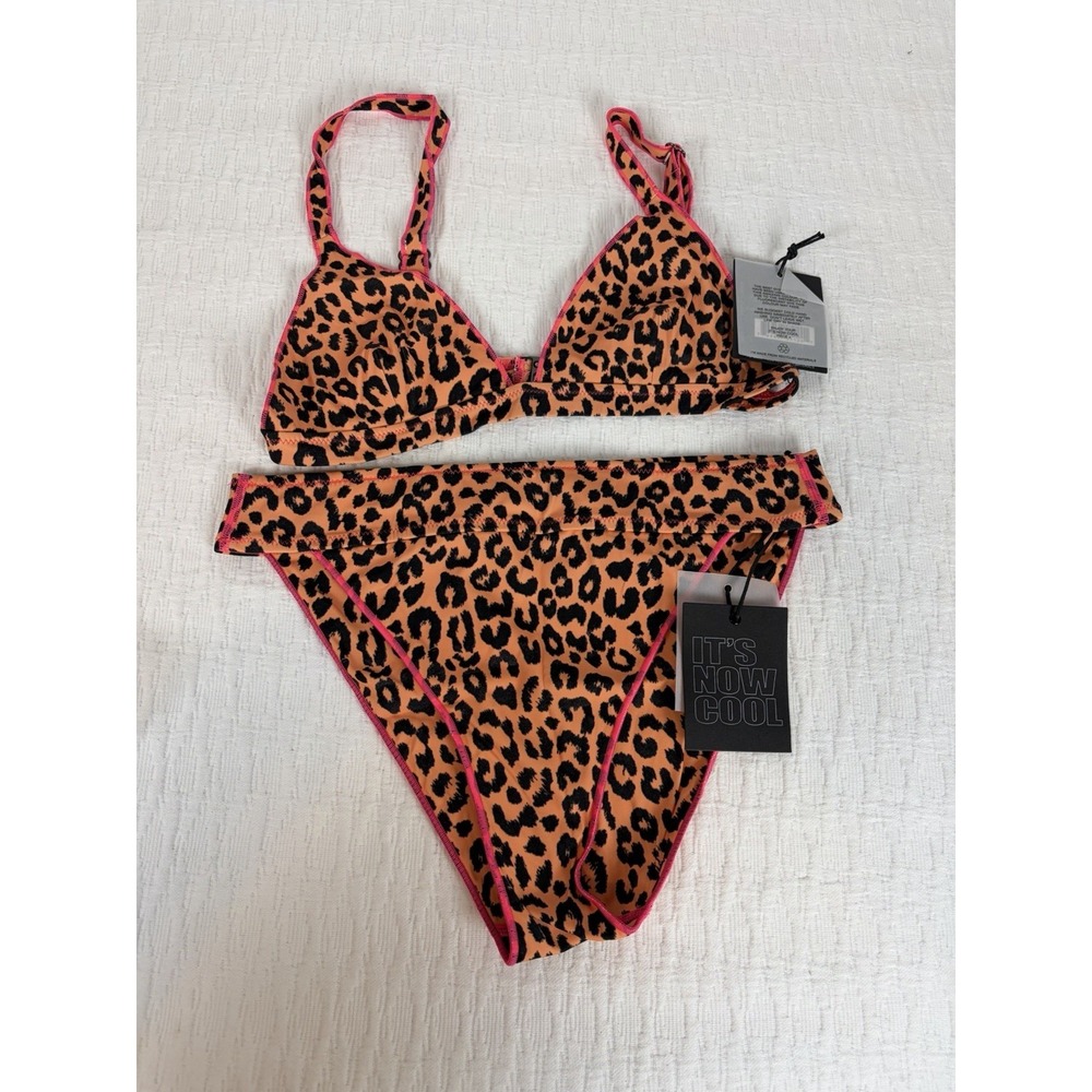 It's Now Cool Free People "The Contour"  Bikini Swimwear, Safari/Pink, Medium